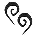 10g Pair of Black Water Buffalo Horn Spirals - BY1A