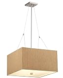 Forecast Lighting F442-36 Alexis Organic Modern Pendant with Square Natural Grasscloth Shade Finish: