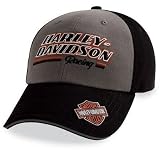 Harley-Davidson® Mens Retro Logo Race Baseball Cap Hat. Adjustable Closure. 99452-09VM