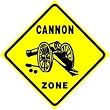 CANNON ZONE military weapon war gun sign