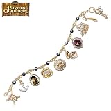 A Pirate's Treasure Charm Bracelet With Cultured Black Pearls: Pirates Of The Caribbean Jewelry by The Bradford Exchange