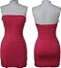 GRASS Strapless Ultra Mini Pleated Sheath Dress
