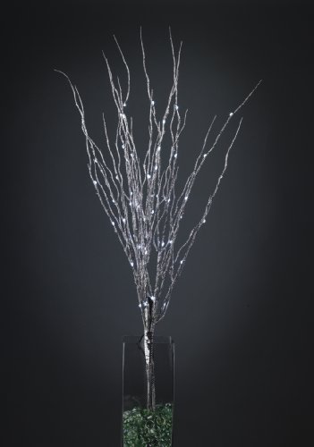 GKI/ Bethlehem Lighting Plug-In Glitter Sprig with 60 LED Lights, Silver
