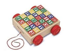 MELISSA & DOUG CLASSIC ABC BLOCK CART