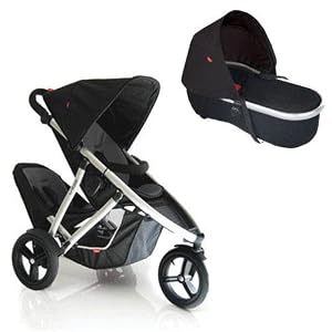Phil Teds VIBE2DBKBAS Vibe 2 Buggy Double Stroller With Peanut Bassinet - Black