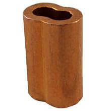 Loos Cableware SL2-1.5 50 Piece Plain Copper Duplex Oval Crimping Sleeve Set for 3/64" Diameter Wire Rope