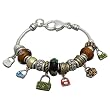 Purse Charms and Multi Beads Designer Style Fashion Bracelet