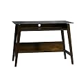 Computer Desk - Espresso/ Smoked Glass