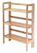 Winsome Wood Stackable/Folding 3-Tier Shelf, Natural