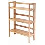Winsome Wood Stackable/Folding 3-Tier Shelf, Natural