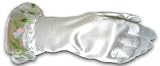 Gorgeous Custom-Made Wrist White Satin Glove with Lace Design