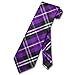 Vesuvio Napoli NeckTie Purple Black White PLAID Design Men's Neck Tie