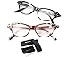 SOOLALA Womens Fashion Designer Rhinestone Cat Eye Magnifying Reading Glasses