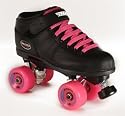 Riedell Carrera Quad Speed Roller Skates ZEN!! mens or womens ZEN PINK - Size 8 - Black boot