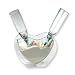 Coastal Mist Heart Vase w/ Toasting Glasses
