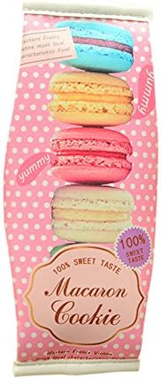 America Hello America Hello Creative Cute Pencil Pen Bag Fun Simulation Cookies Pencil Case (Macaron Pink)