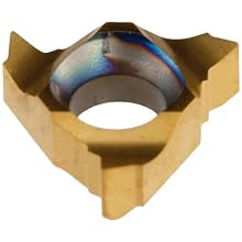Dorian Tool 16IL PVD-TiN Coated Carbide Laydown Internal Threading Insert, Left Hand Cut, General Purpose Chip Breaker for Non-Ferrous Metals, V Thread, 8-14 TPI (Pack of 10)