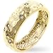 Hammered CZ Gold Bridal Wedding Ring