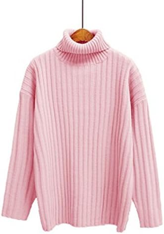 Changde360 Warm Loose Turtleneck Women Sweater 2016 Winter New Fashion Warm Pullovers Candy Colors Pull Femme Comfort Soft Knitted Pullover PinkXS Soft