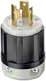 Leviton 2611 30 Amp, 125 Volt, NEMA L5-30P, 2P, 3W, Locking Plug, Industrial Grade, Grounding - Black-White