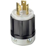 Leviton 2611 30 Amp, 125 Volt, NEMA L5-30P, 2P, 3W, Locking Plug, Industrial Grade, Grounding - Black-White