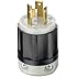 Leviton 2611 30 Amp, 125 Volt, NEMA L5-30P, 2P, 3W, Locking Plug, Industrial Grade, Grounding - Black-White