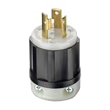 Leviton 2611 30 Amp, 125 Volt, NEMA L5-30P, 2P, 3W, Locking Plug, Grounding, Black-White
