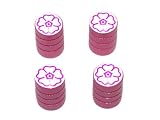 Flower - Tire Rim Valve Stem Caps - Pink
