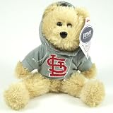 ST. LOUIS CARDINALS 8 Plush TEDDY BEAR with Team Logo Embroidered Grey Hoodie
