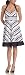 Teeze Me Juniors' Stretch Poplin Stripe Halter Dress,White/Navy,5