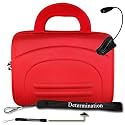 Amazon Kindle DX Red Cube Carrying Case Bag Pouch Cube + Reading Light + Determination Hand Strap