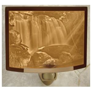 Cascading Falls Porcelain Garden Lithophane Night Light by The Porcelain Garden