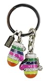 Authentic Coach Legacy Stripe Mittens Keychain Fob Key Ring Charm 90327B