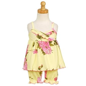Mad Sky Yellow Floral Ruffle Wrap Baby Girls Dress 6-24m