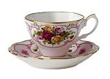 Royal Albert Rose Cameo Collectible Teas Teacup and Saucer, Pink