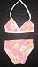 Girls 2 PC Swimsuit Tie Neck Pink/White/Yellow Floral