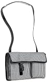 Miu Miu Women's Black and White Gingham Check Bag with Flap Over Closure and Cell Phone Front Pocket, Amaranto