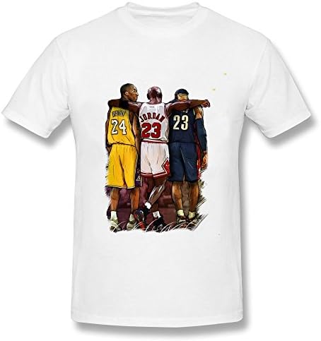 Men's Kobe Bryant Michael Jordan LeBron James Three Stars T-shirt White