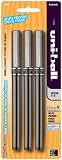 uni-ball Deluxe Micro Point Roller Ball Pens, Black, 3 (60029PP)