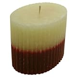 41355rqM79L. SL160  Dual color Oval Corrugated Pillar Decorative Candle Lamp, Candle Lantern   Burgundy/Ivory   4X4   C514