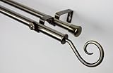 A&F Rod Decor - Double Curtain Rod Set 48 - 84 inch w/ Hook Finial - Antique Brass