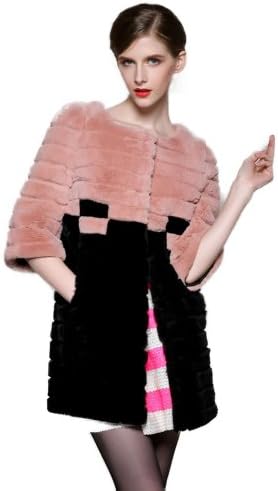 Little Victoria Women's Coat Shawl Long Section Of Rex Rabbit Fur Coat