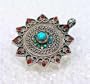 Designer Silver Coral, Turquoise Filigree Pendant