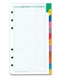 Day-Timer Address and Phone Refill, 6-Hole Punched, 12 Colored Tabs, 24 Extra Pages, 3.75 x 6.75 Inch Portable Size, Multi-Color (D14911B)