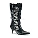 Calf Boot With Dirty Silver Skull Buckle
