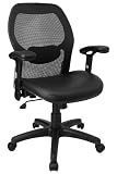 Super Mesh Chair with Mesh Back and Italian Leather Seat [LF-W42B-L-GG]