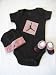 Nike Jordan Infant New Born Baby Shoulder Bodysuit, Booties and Cap 0-6 Months with Air Jordan Sign One Set 3 Piece Set