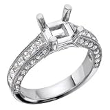 Princess/Pave Diamond Engagement Ring 1.40cttw (cz ct