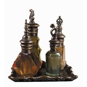 Four Perfume Bottles On Tray Set 5 by Timeless Elements