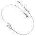 Vinani Damen-Fußkette Doppel Herz 22,5cm bis 27cm Sterling Silber 925 FDH